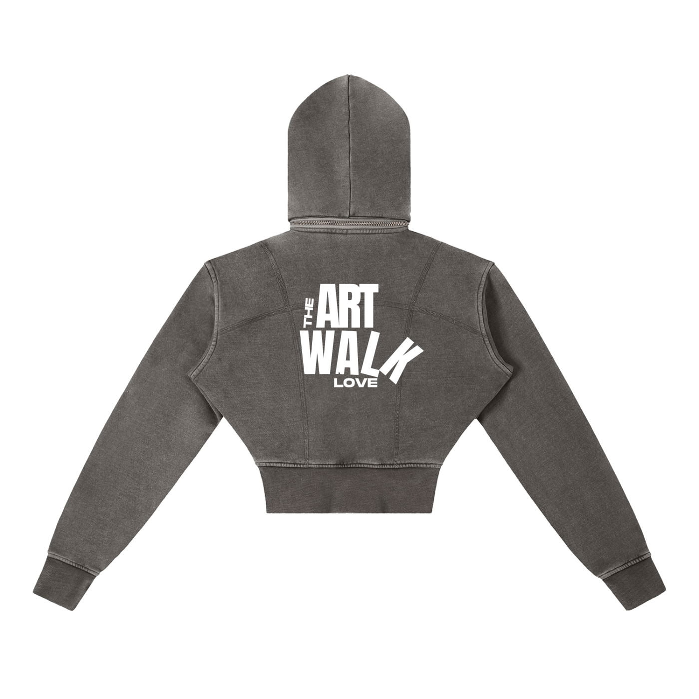 Vintage Washed Cropped Fleece Hoodie