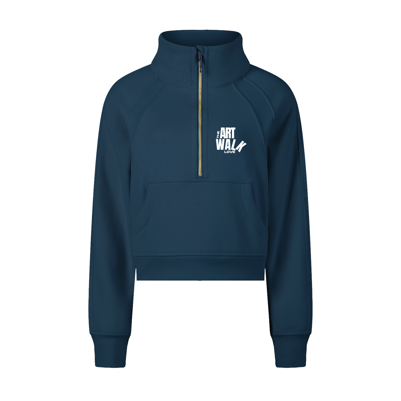 The Art Walk, Love Cropped Half-Zip Sweatshirt
