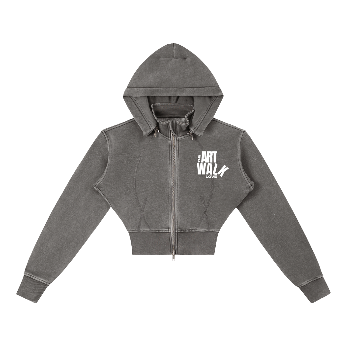 Vintage Washed Cropped Fleece Hoodie