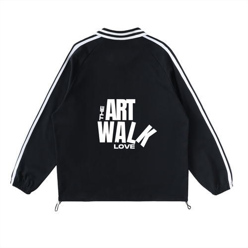 Contrast Striped Lapel Collar Sweatshirt