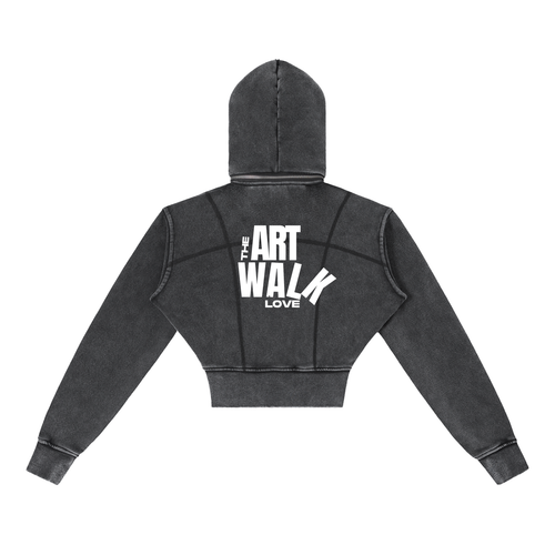 The Art Walk Love Cropped Zip Hoodie